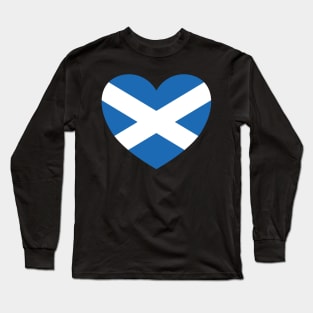 Scotland Flag Heart Long Sleeve T-Shirt